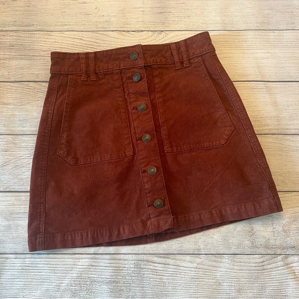 American Eagle Outfitters A-Line Skirt in Rich Rust